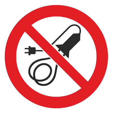 Знак - Запрещается пользоваться электронагревательными приборами Р-36